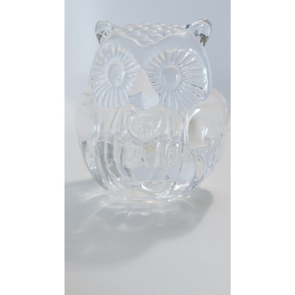 Party Lite Owl Candle Holder Glass-Battery Operated Votive Candle Included-4" - Picture 10 of 16
